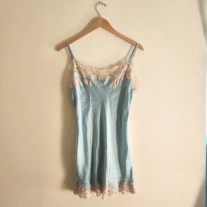 Silk blue lace nightgown